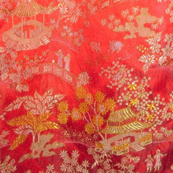 1960s vintage asian clothes red mini skirt size large - Picture 1 of 3